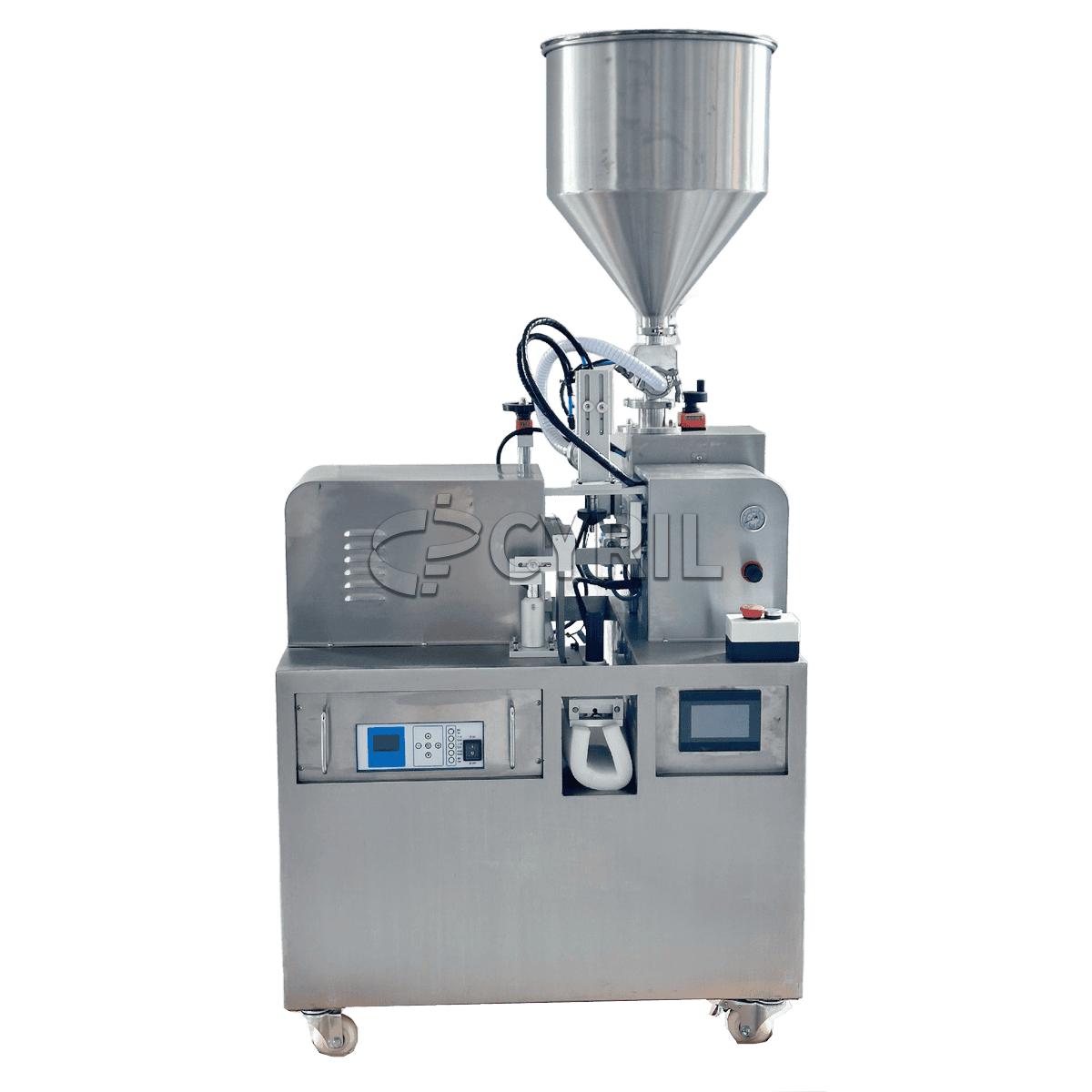 Semi-automatic single-station filling and sealing machine