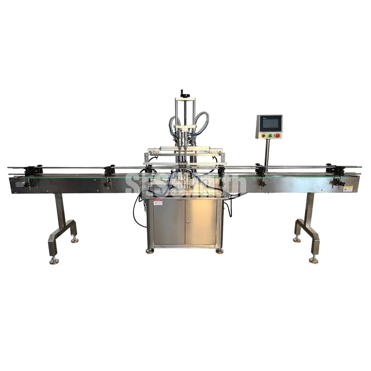 Double-head liquid filling machine + extended conveyor