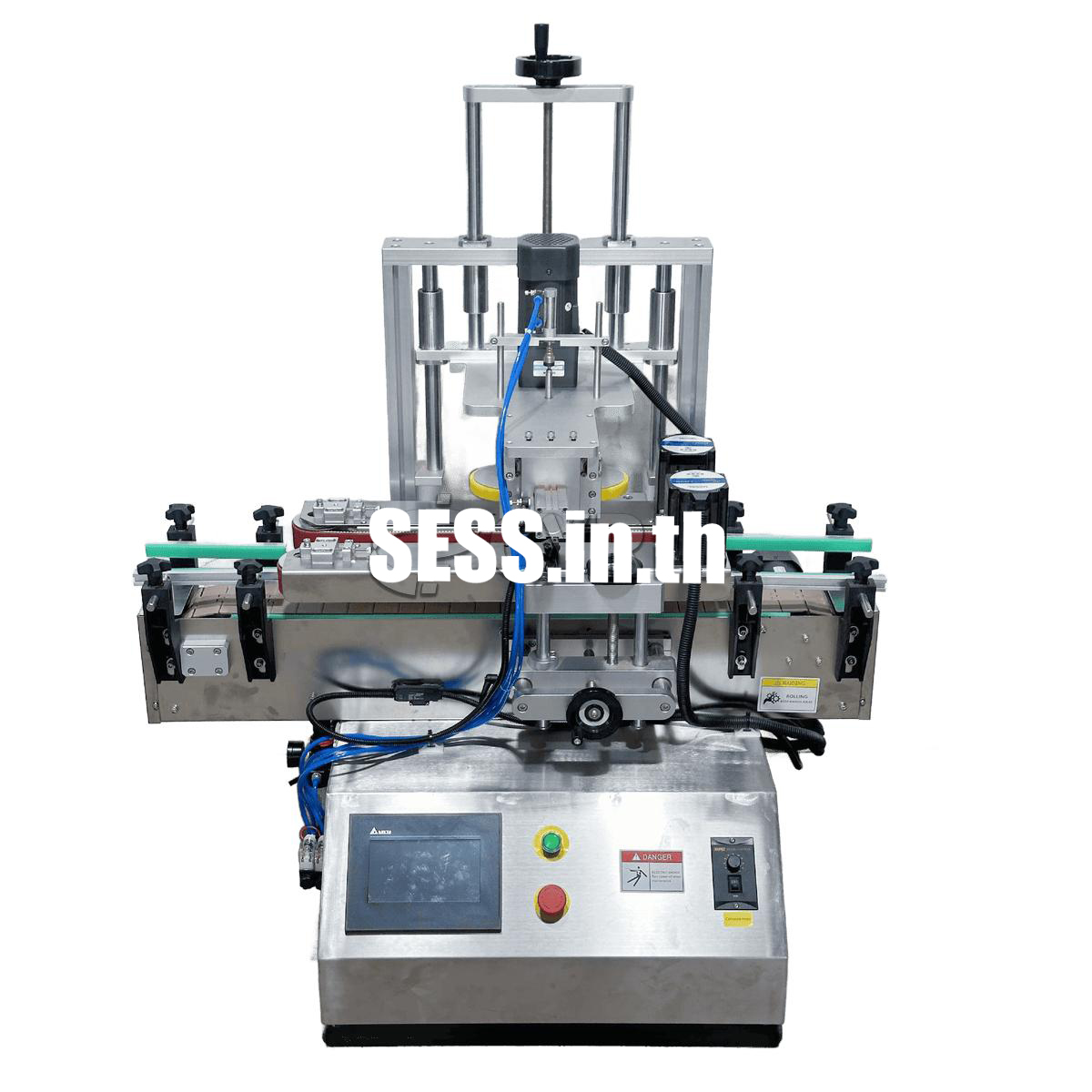 Desktop fully automatic three-wheel capping machine